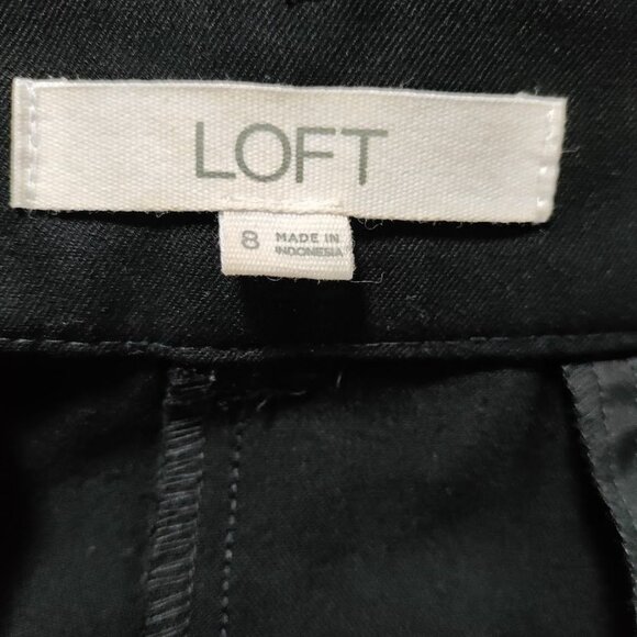 LOFT Black The Peyton Trouser Sleek Front Pleat Wide Leg Pants Women's Size 8 - Picture 6 of 11